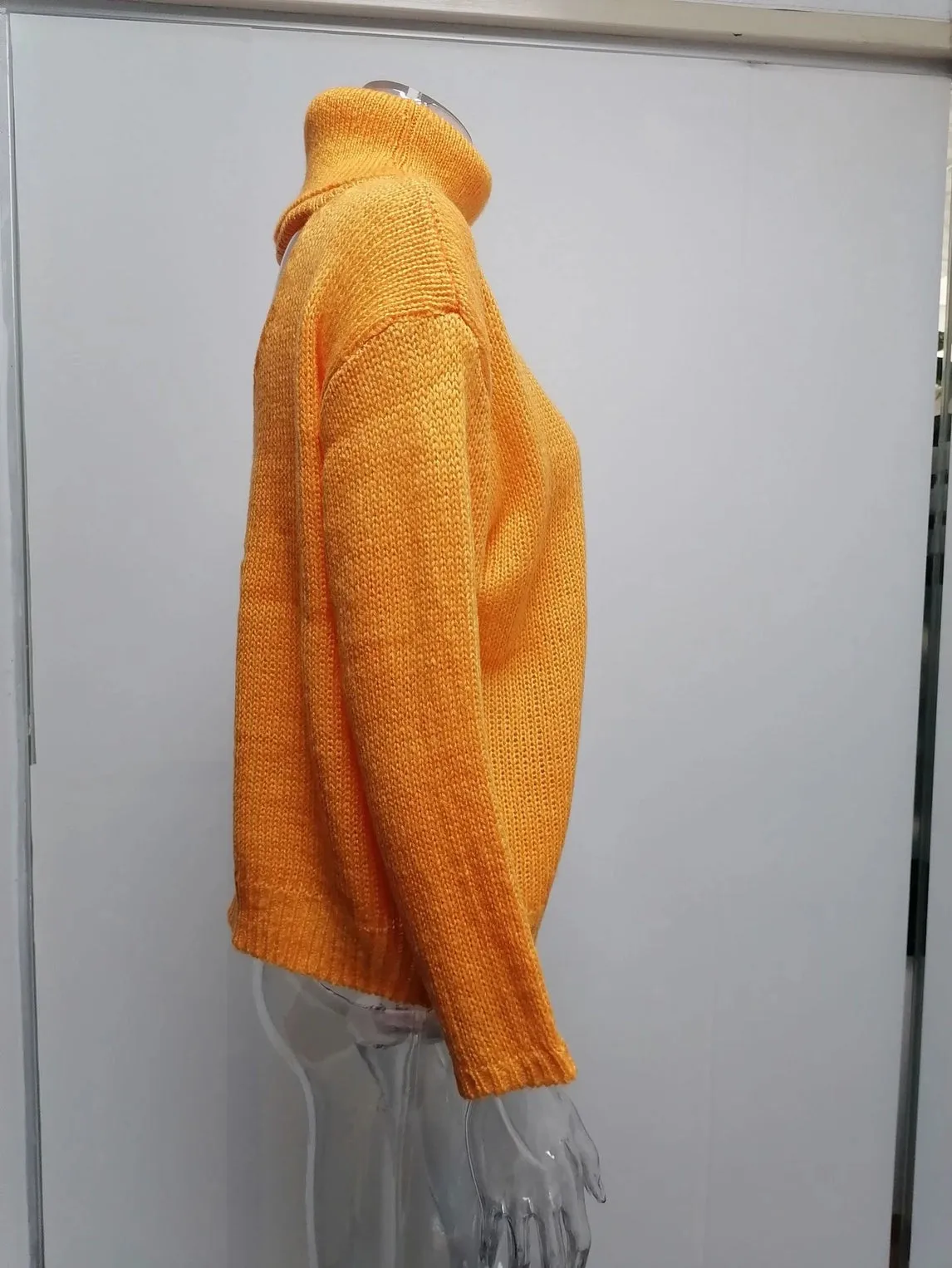 2 Colors - Open Back Turtleneck Sweaters