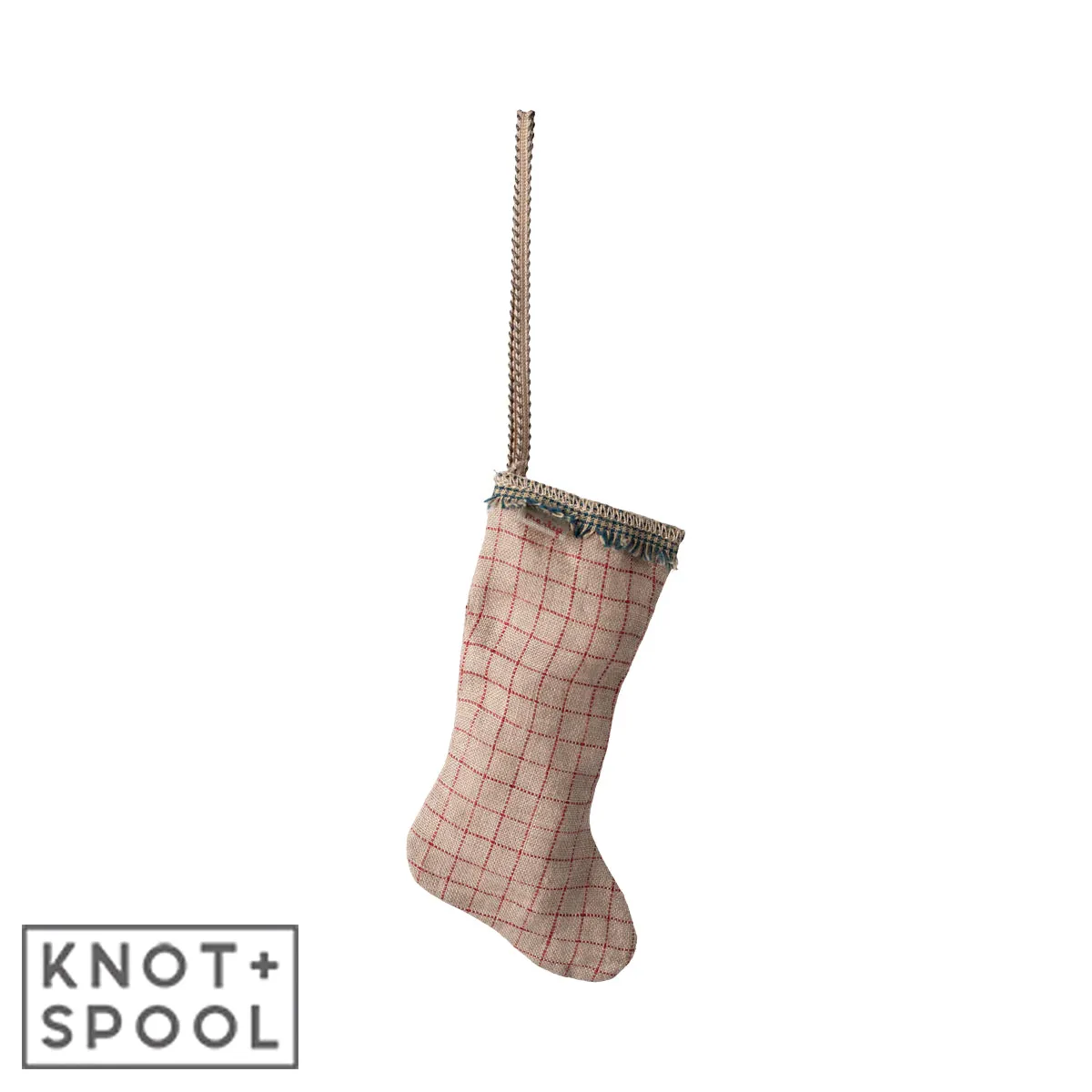 2024 Maileg Sand Checkered Stocking Ornament