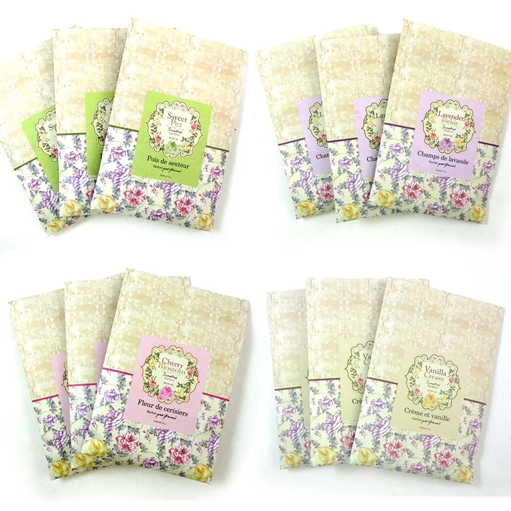 24Pcs Scented Fragrance Home Wardrobe Drawer Perfume Sachet Bag Mini Pouch Favor