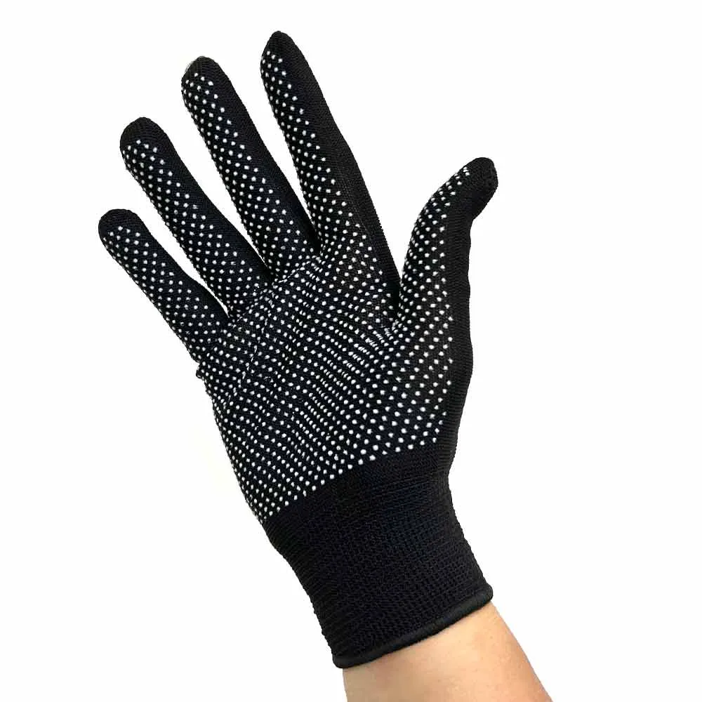 3 Pairs Work Gloves Dotted Anti Slip Knitted Stretchy Cloth Glove Moist Glove