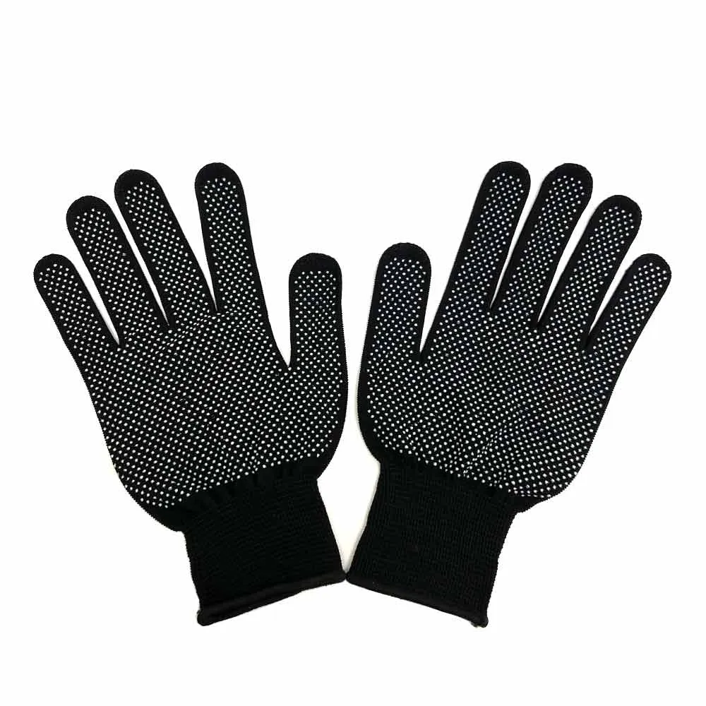3 Pairs Work Gloves Dotted Anti Slip Knitted Stretchy Cloth Glove Moist Glove