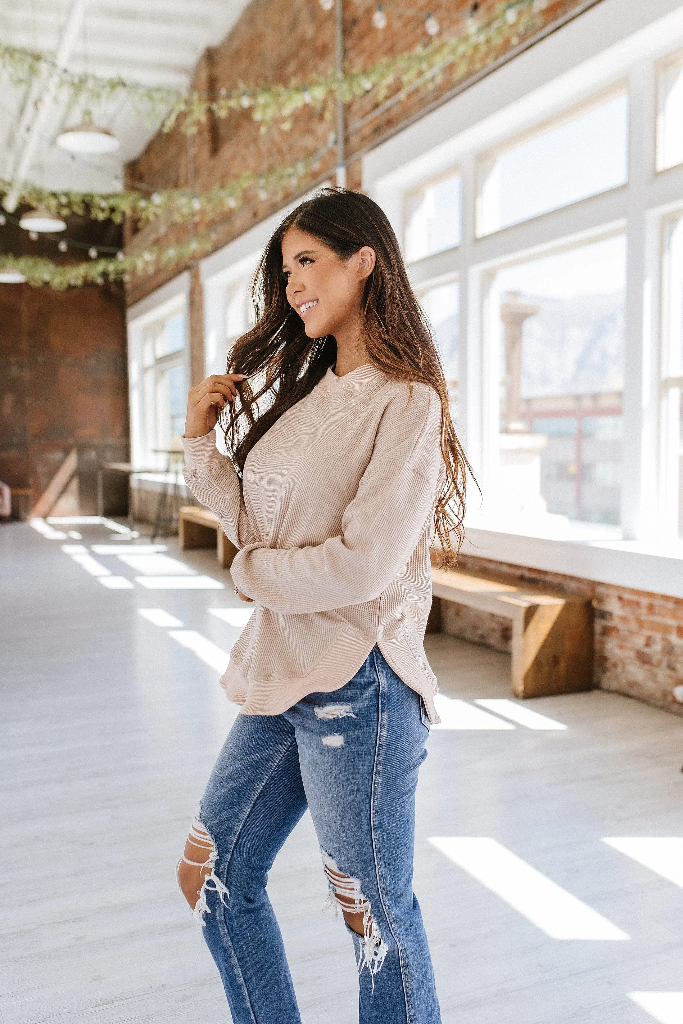 Belen Waffle Knit Long Sleeve Top | S-2XL | PRE ORDER