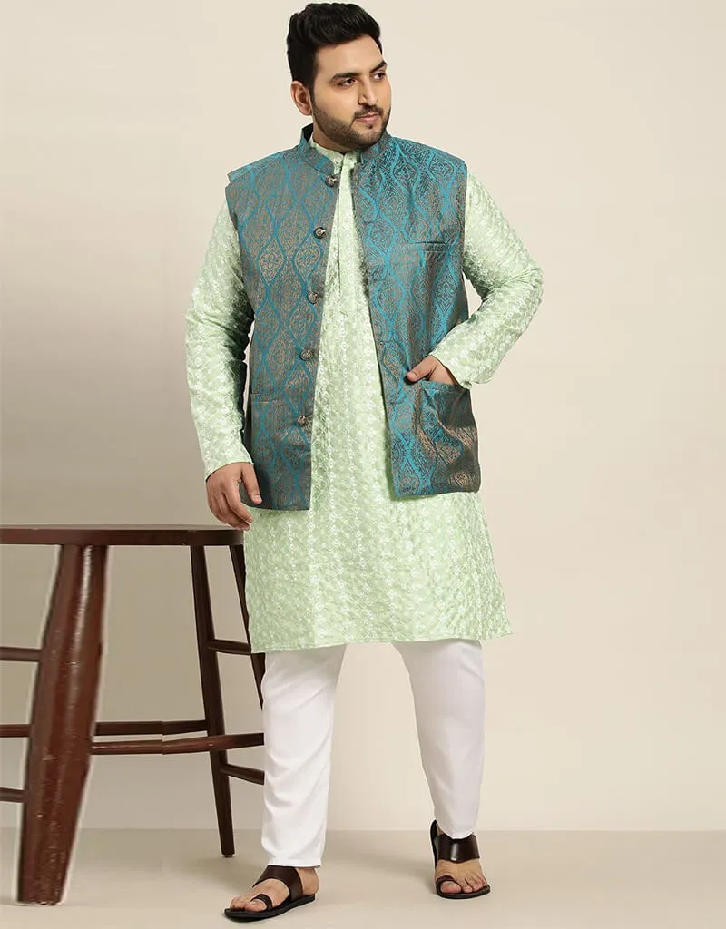Beryl Green Kurta Silk Blend Pant