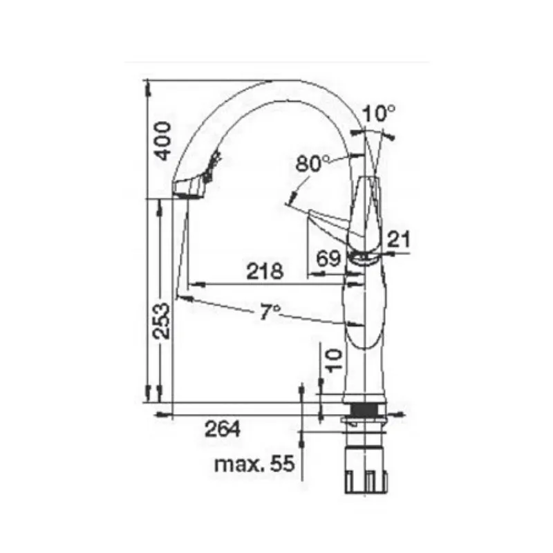 Blanco ARTONA-S High Arch Pull Down Mixer Tap - Anthracite