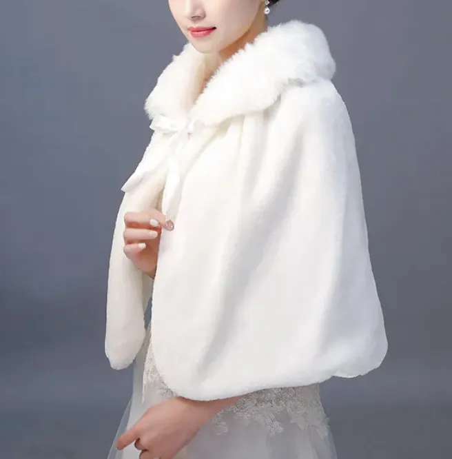 Bridesmaid Faux Fur Elbow Length Shoulder Wrap