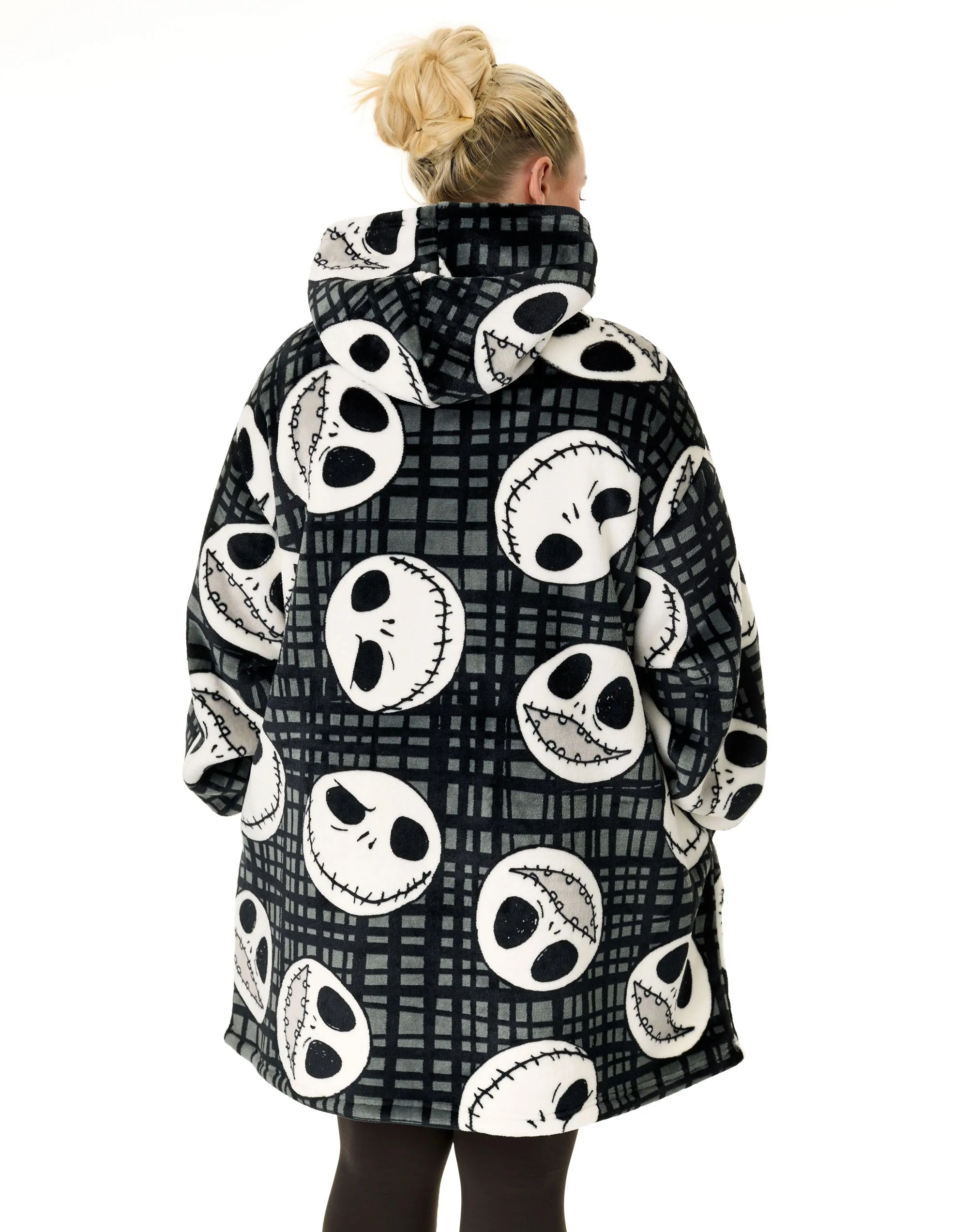 Disney Jack Skellington Adults Black Zip Through Blanket Hoodie