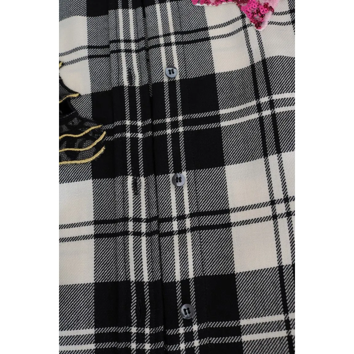 Dolce & Gabbana Enchanted Sequin Checkered Wool Shirt