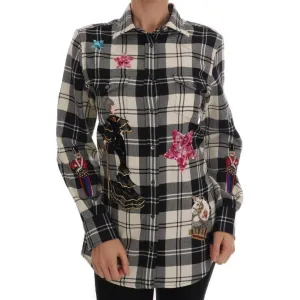 Dolce & Gabbana Enchanted Sequin Checkered Wool Shirt