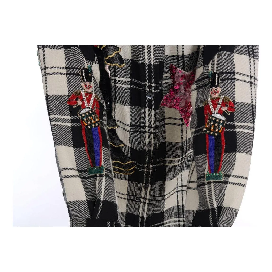 Dolce & Gabbana Enchanted Sequin Checkered Wool Shirt