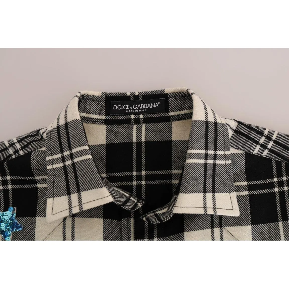 Dolce & Gabbana Enchanted Sequin Checkered Wool Shirt