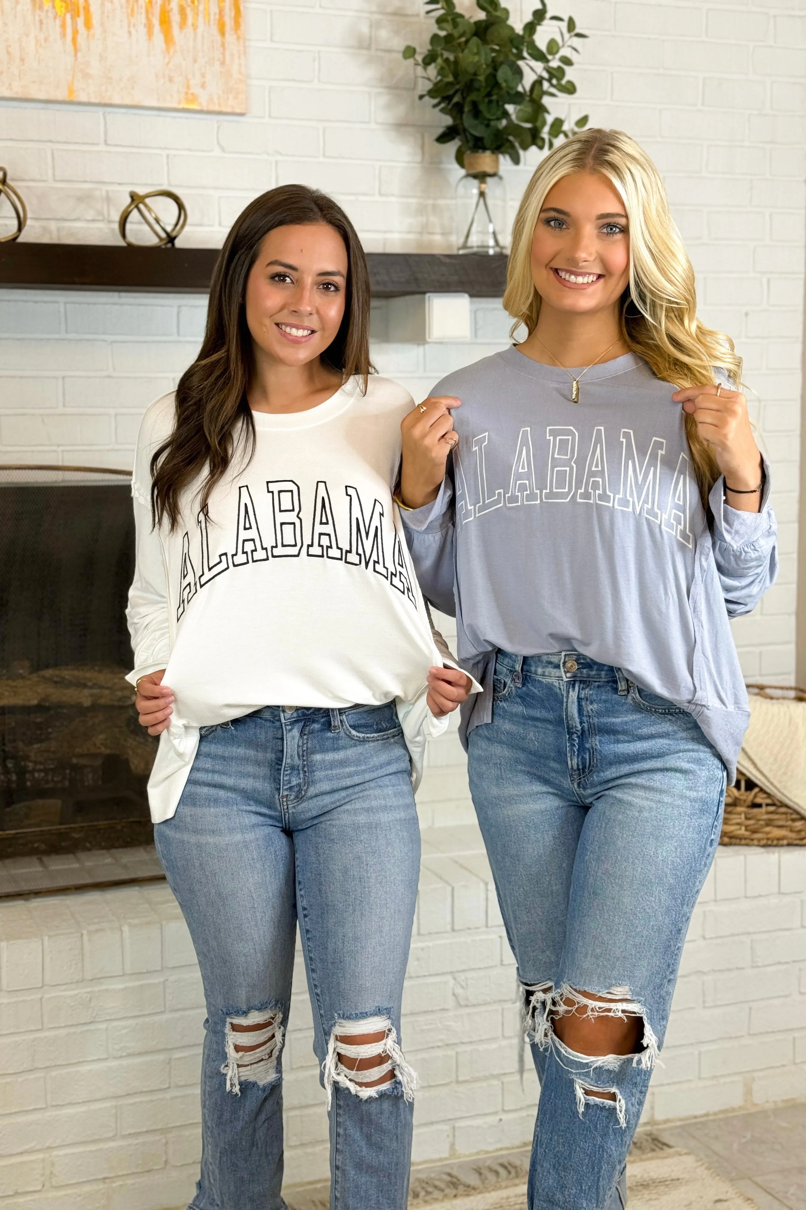 Dusty Blue Long Sleeve Alabama Sweatshirt