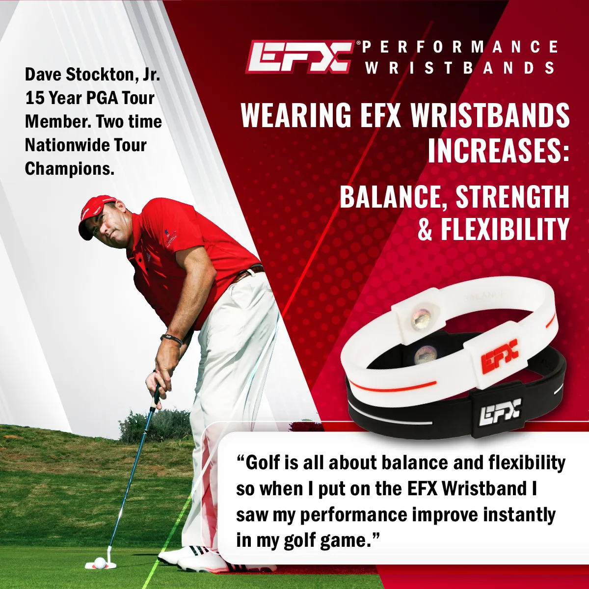 EFX Performance Sport Wristband made of 100% Pure Silicone w/2 Programmed Holograms for Increased Balance, Strength & Flexibility | See Chart for Sizing - Checkers (Black/Red) - 8 inch