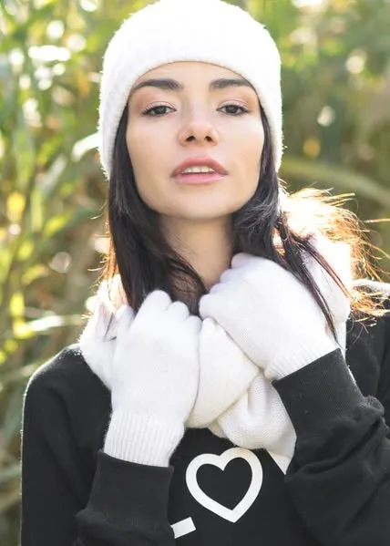 EGGSHELL Italian RIB CUFF SLOUCHY HAT