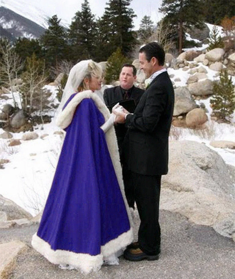 Faux Fur Bridal Wedding Cloak Hooded Coat Jacket Muff Hand Warmer