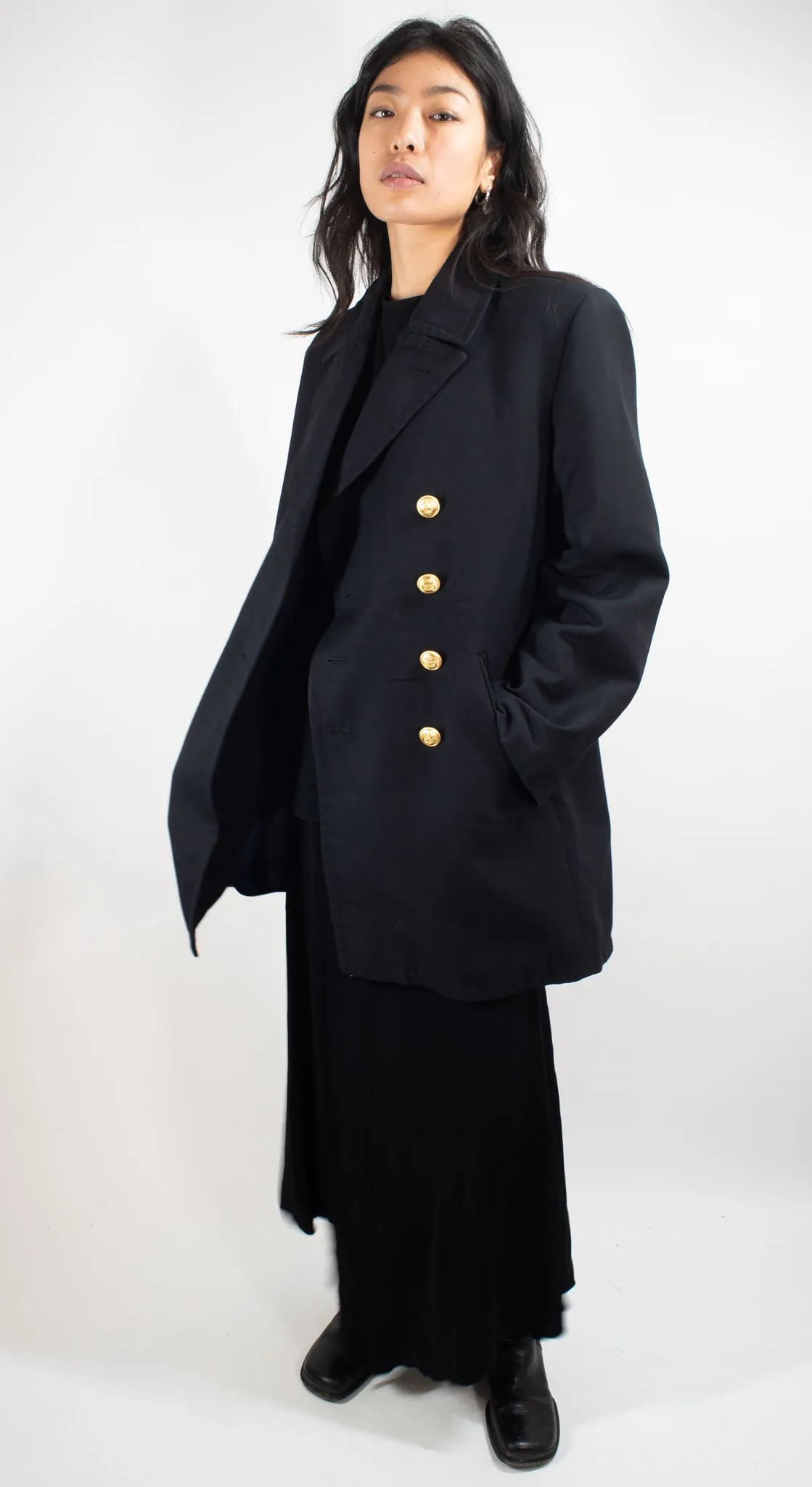 German Navy Pea Coat – Gabardine (Ladies) - buttonsup  opposite way to men's shown