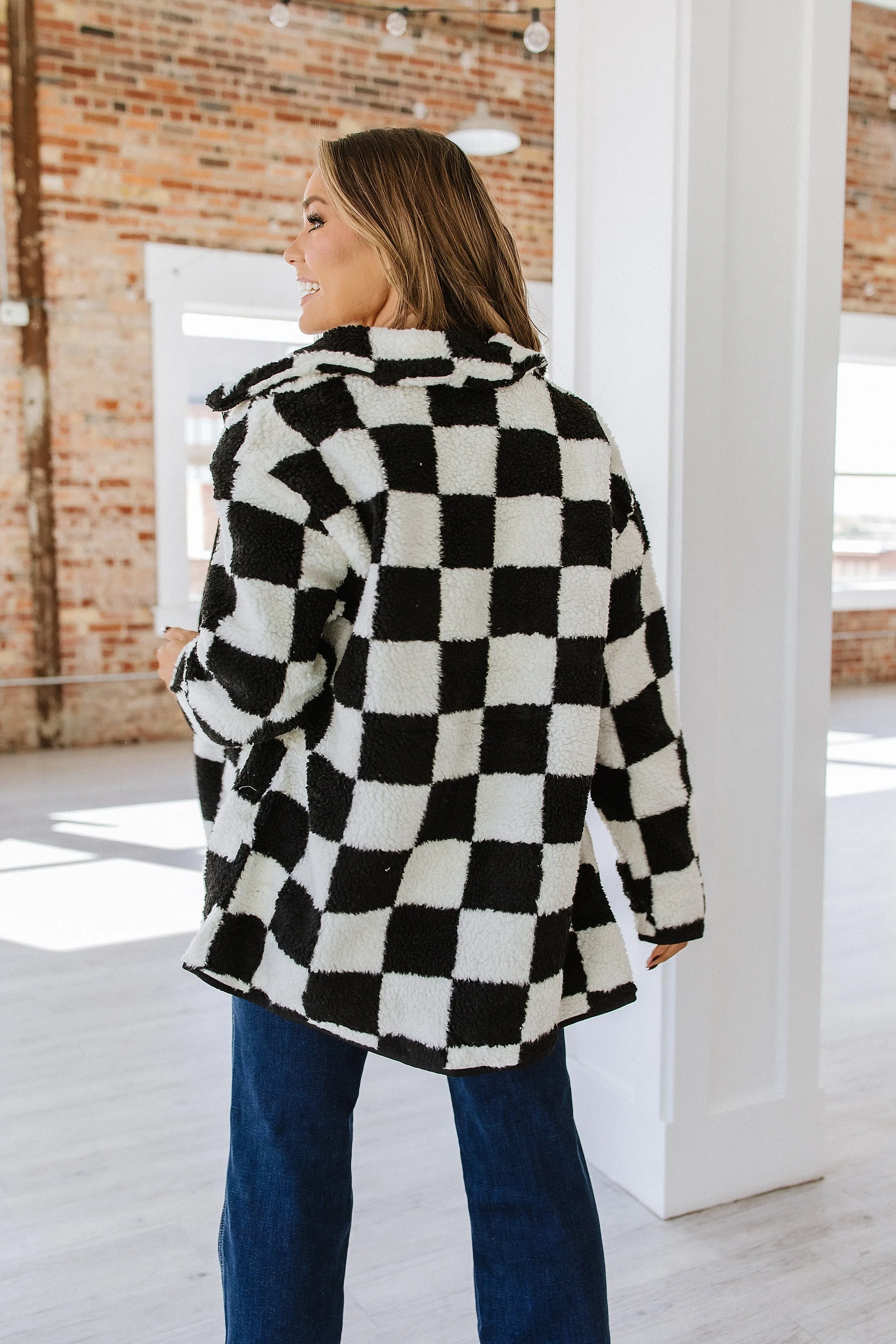 Gina Checkered Fleece Jacket | S-2XL | PRE ORDER