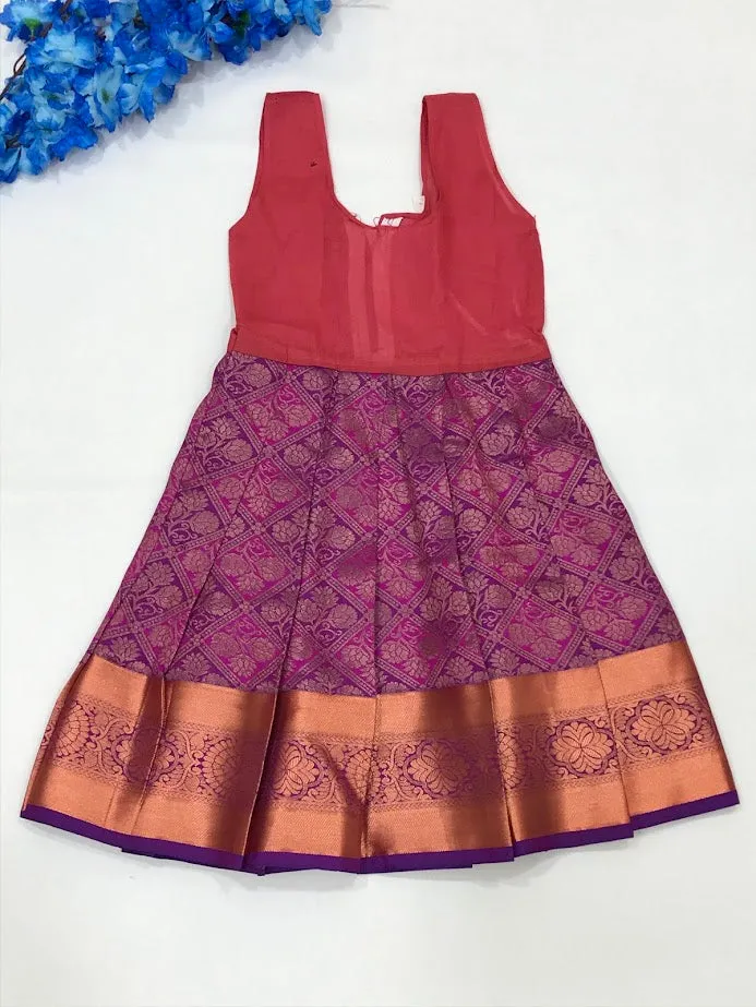 Gorgeous Green Color Silk Langa Set For Girls