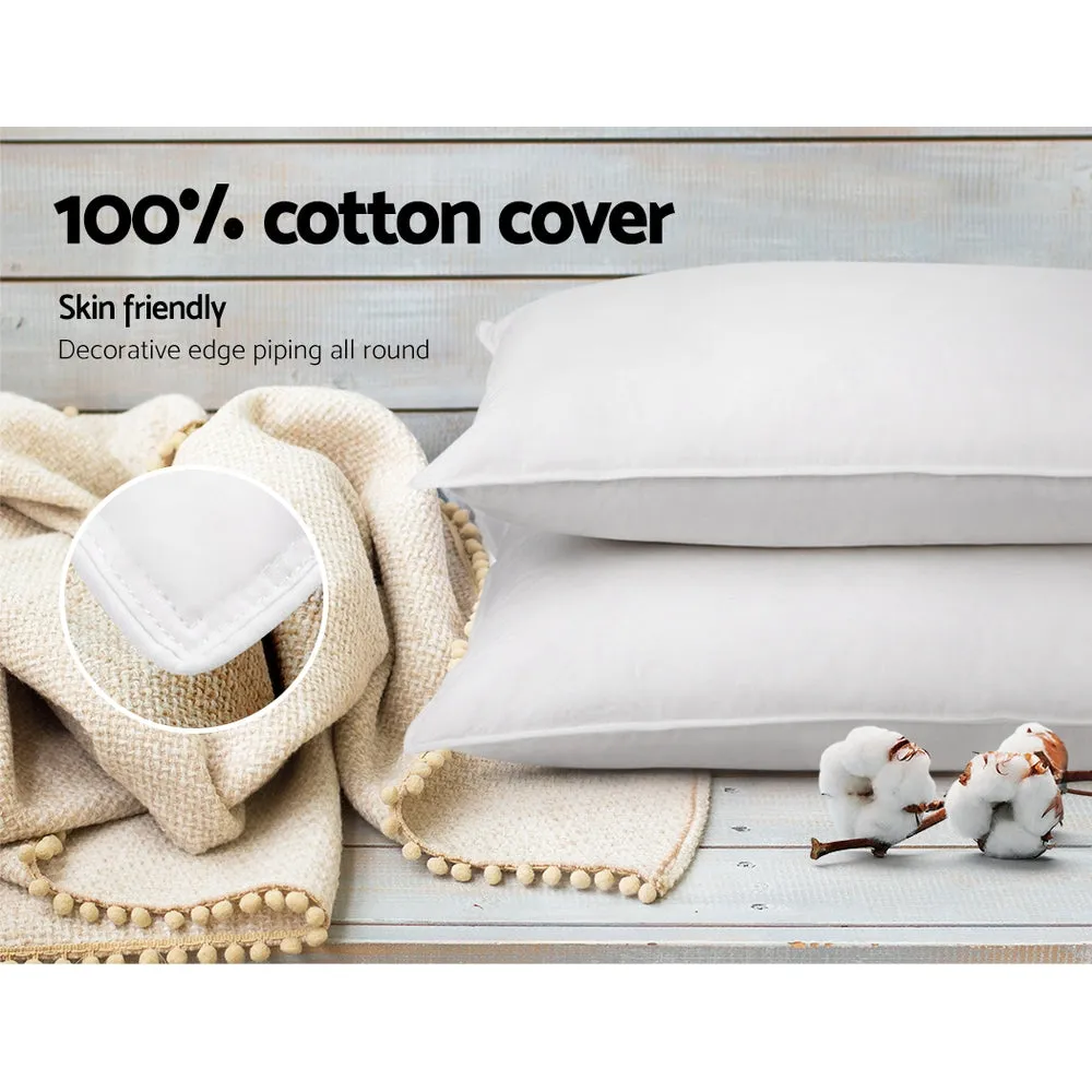 Hypo-Allergenic Goose Feather Down Pillows Twin Pack - Giselle Bedding