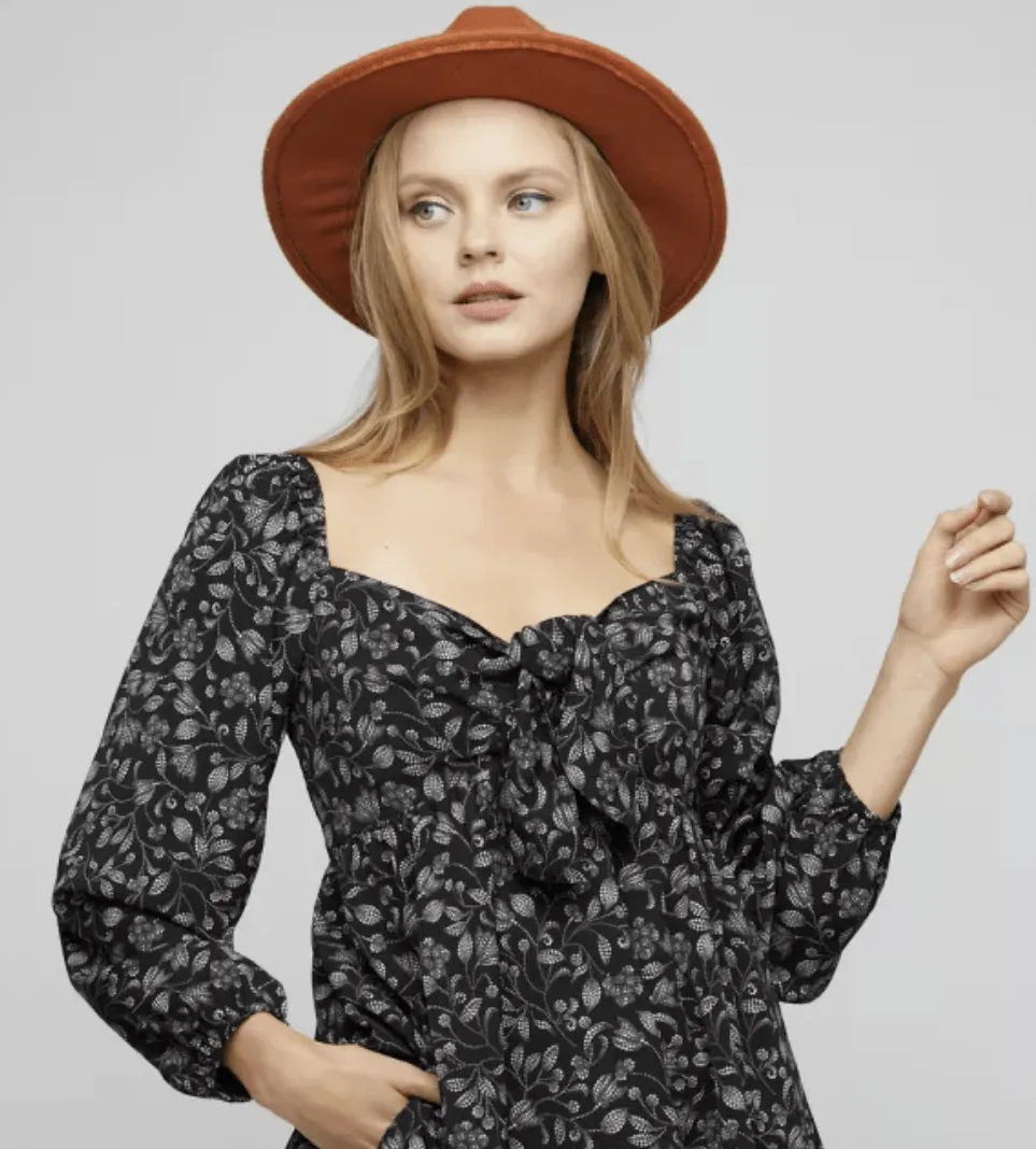 If I Loved You Tie Front Babydoll Long Sleeve Blouse