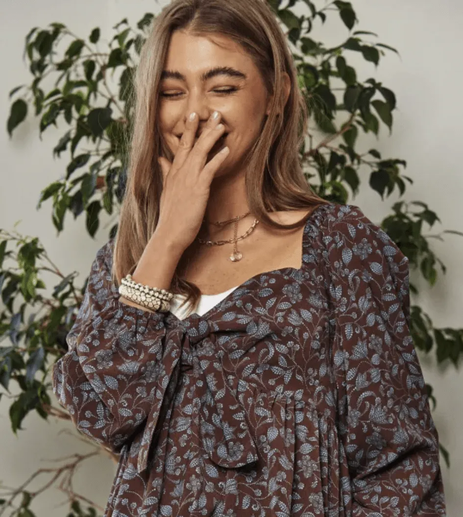 If I Loved You Tie Front Babydoll Long Sleeve Blouse
