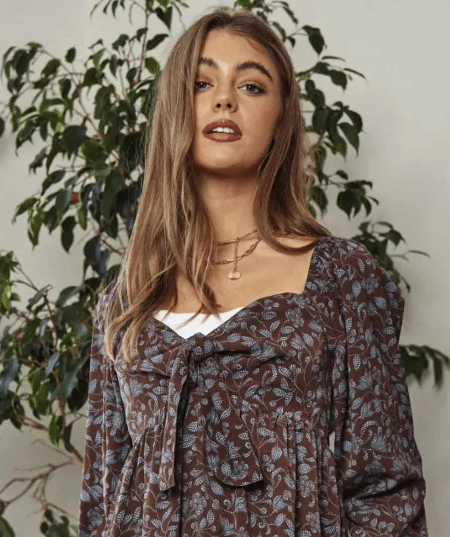 If I Loved You Tie Front Babydoll Long Sleeve Blouse
