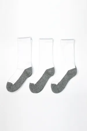 Jefferies Socks Athletic Sport Crew Socks 3-Pack - White