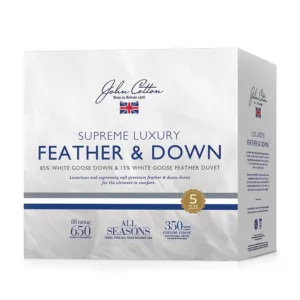 John Cotton Supreme Luxury 85-15 Goose Down & Feather Quilt