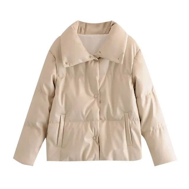 LEATHER WARM PADDED PARKAS
