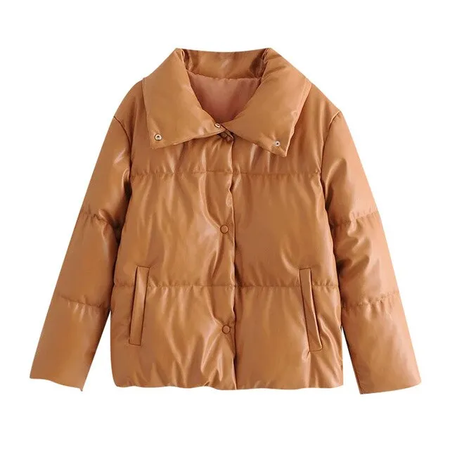 LEATHER WARM PADDED PARKAS