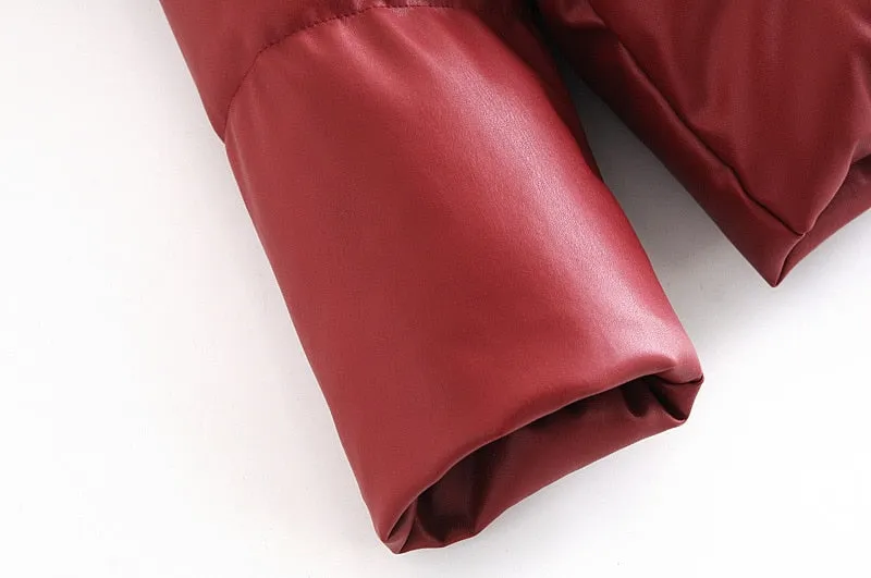 LEATHER WARM PADDED PARKAS
