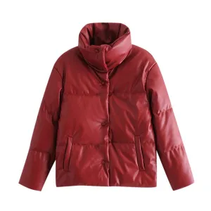LEATHER WARM PADDED PARKAS