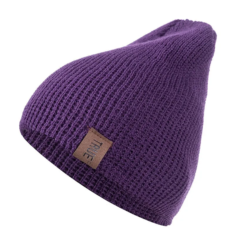 Letter Casual Beanies For Men Knitted Winter Hat