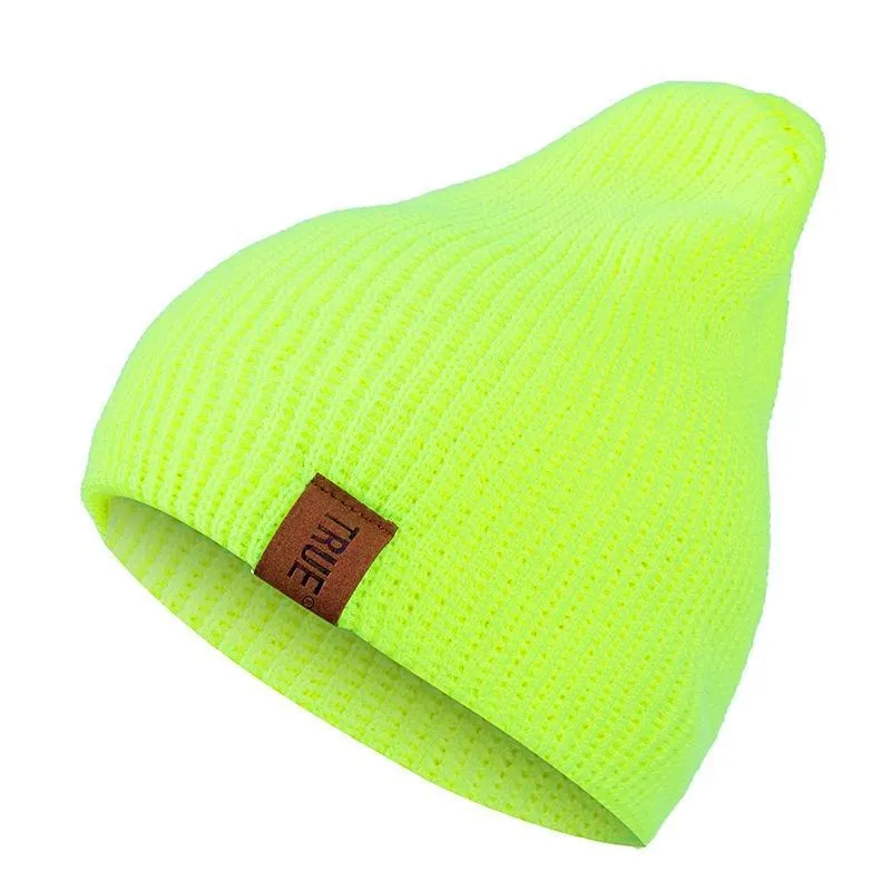 Letter Casual Beanies For Men Knitted Winter Hat