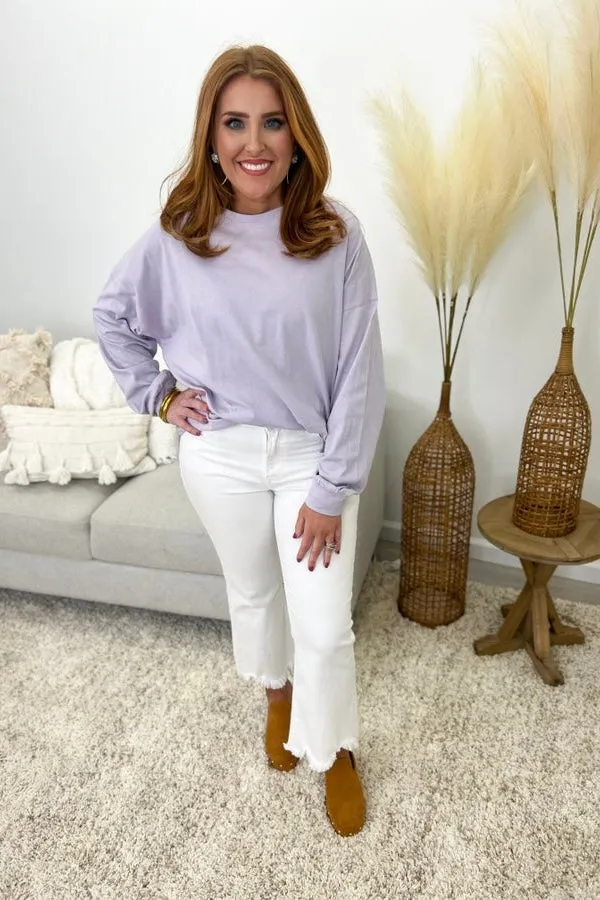 Lilac Cotton Long Sleeve Sweatshirt *Final Sale*