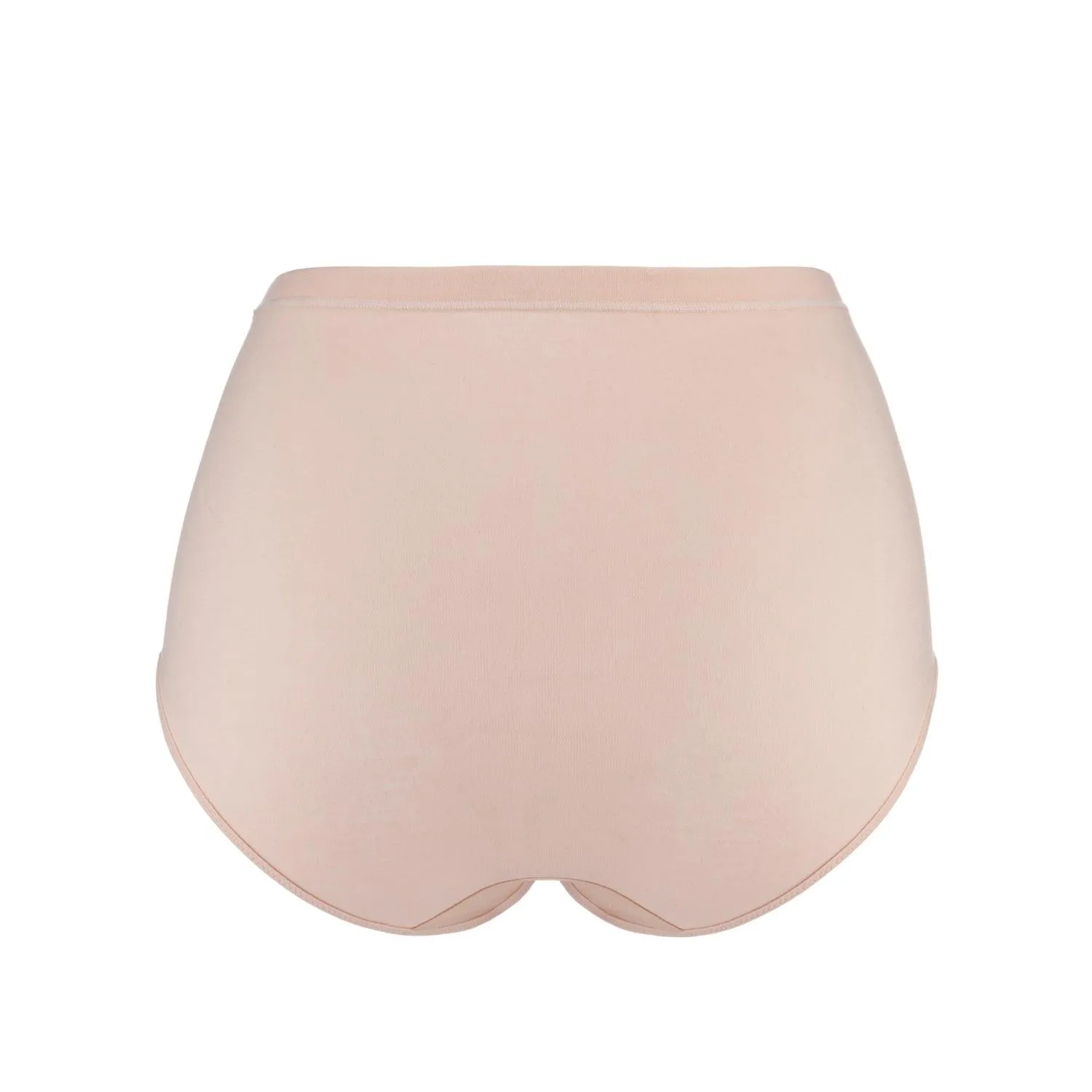 Marrow-High Waisted Silk & Organic Cotton Full Brief in Pink Champagne