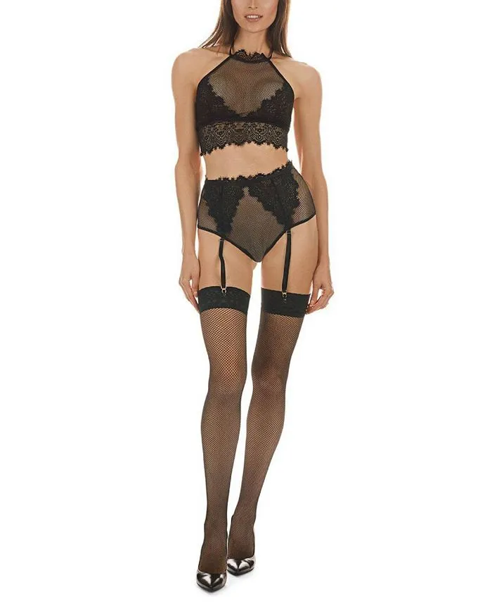 MeMoi Women's Monique Garter Set 2 Piece, Black