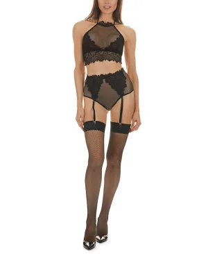 MeMoi Women's Monique Garter Set 2 Piece, Black