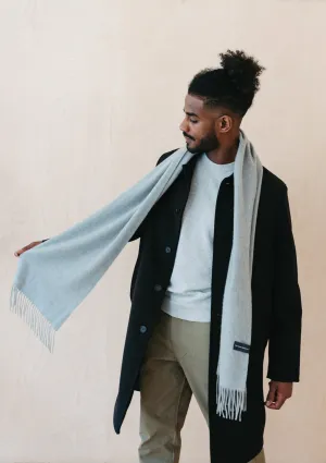 Men's Cashmere Scarf in Light Grey Melange