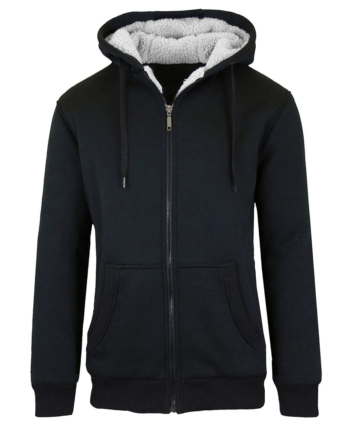 Men's Sherpa Fleece Lined Zip Sweatshirt with Modern Fit Q-Active
