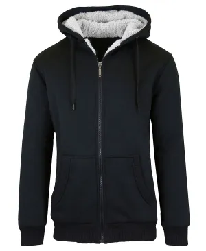 Men's Sherpa Fleece Lined Zip Sweatshirt with Modern Fit Q-Active