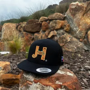 NEW 2023 Jobes Hats All Black Aztec Neon Orange Outline