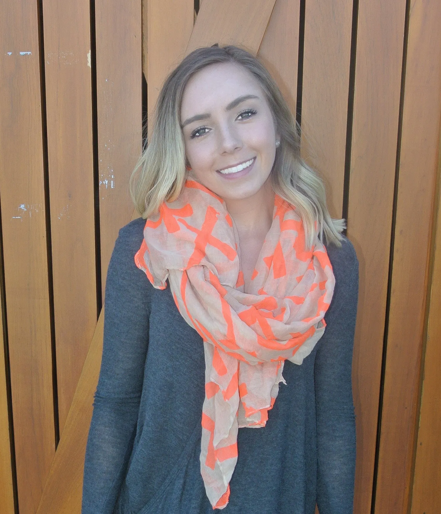 Orange Cross Scarf