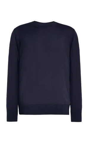 Palco Knit Crewneck in Navy Merino Wool