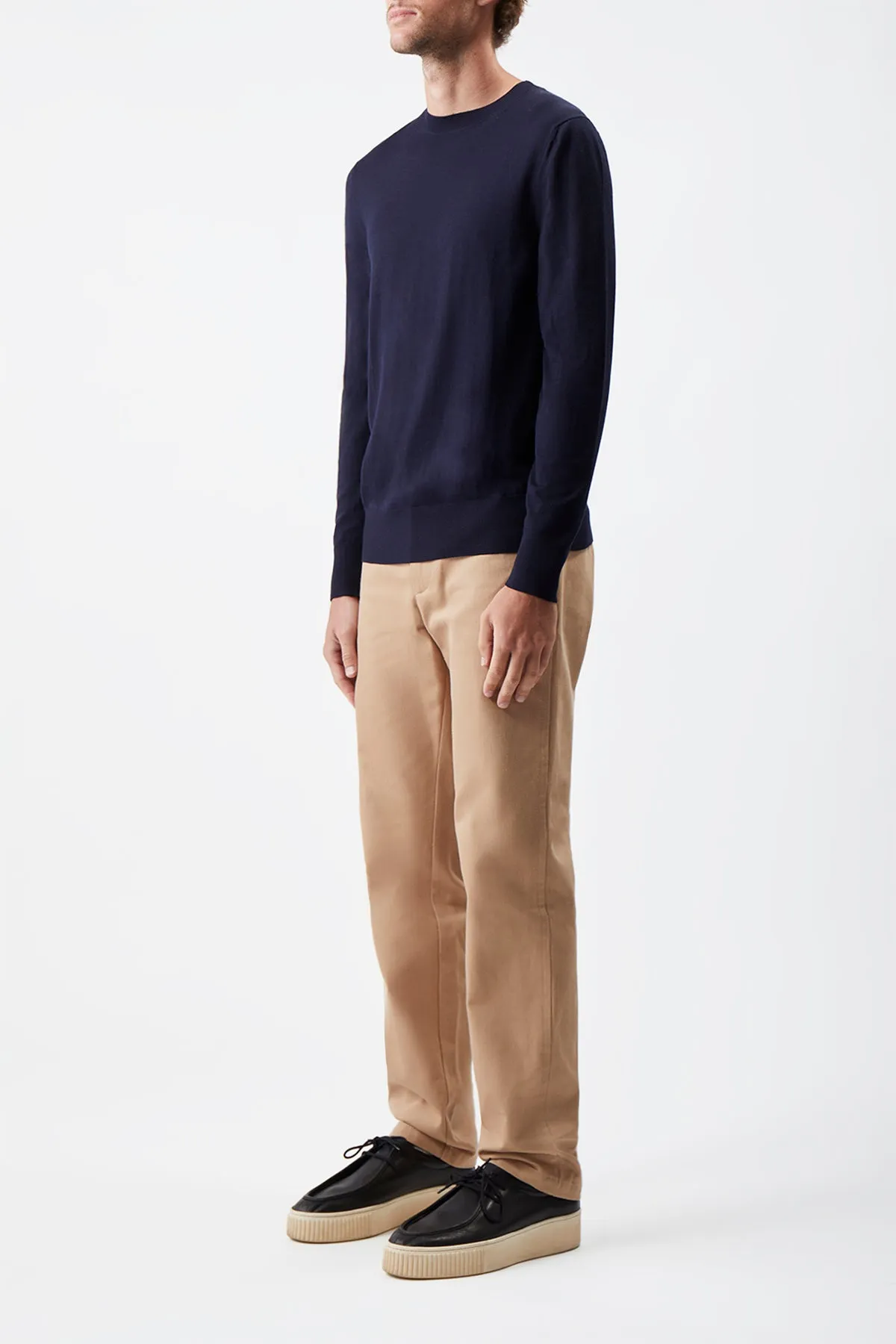 Palco Knit Crewneck in Navy Merino Wool