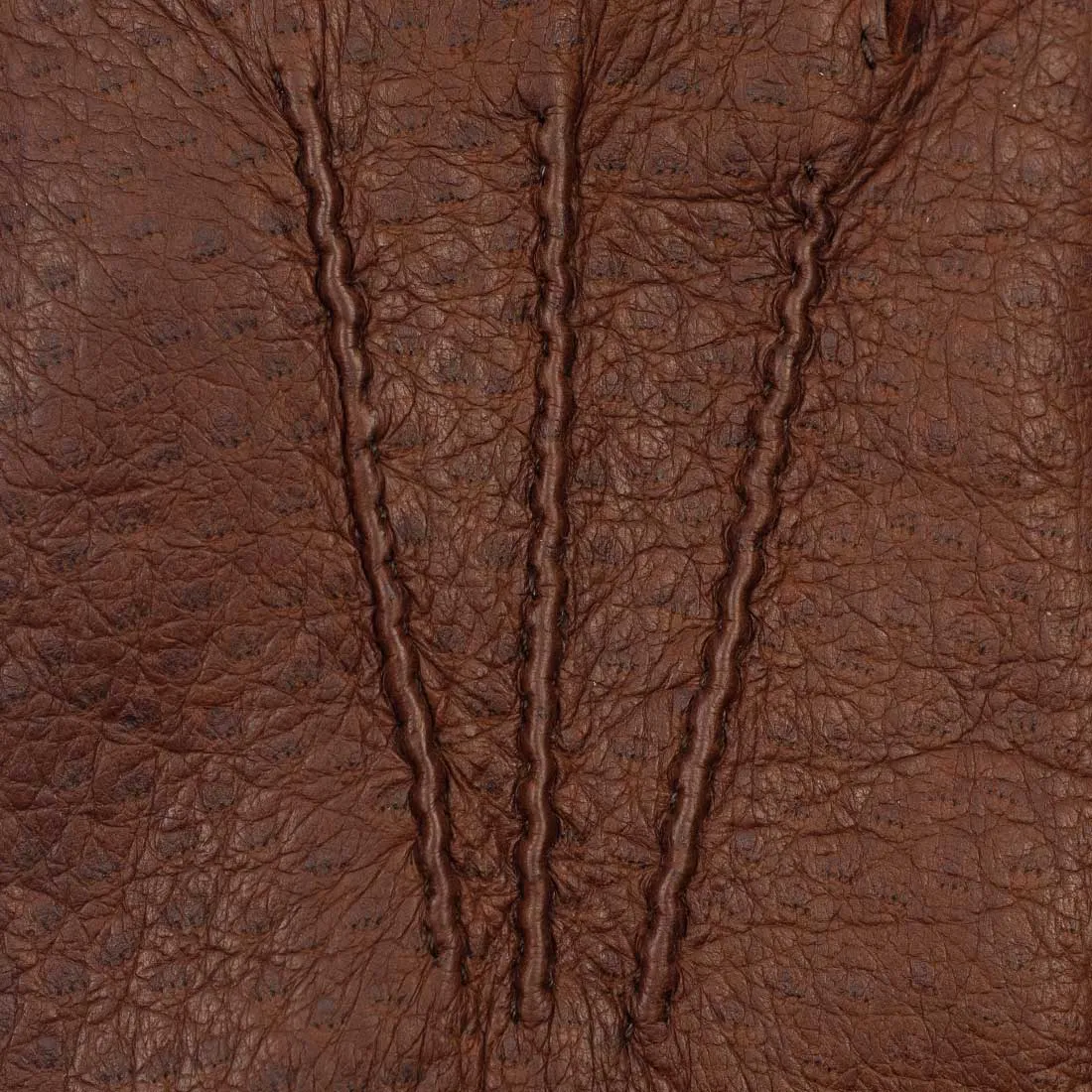 Peccary gloves in exclusive cognac brown color, rabbit fur lining