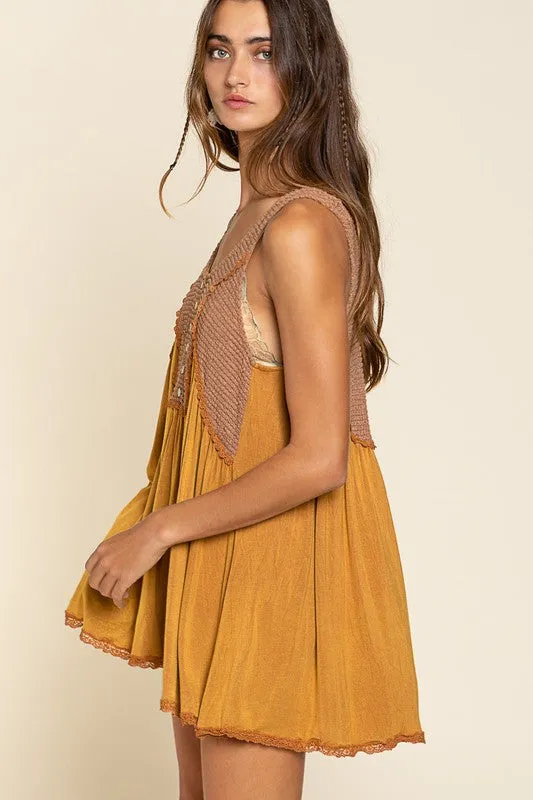 Perfect Flowy Fit Thermal Knit Paneled Tank Top *Online Only*