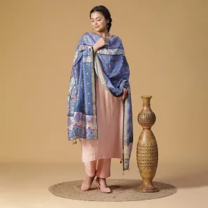 Pink Woven Design Cotton Silk Tencel Unstitched Suit Co-ords Set