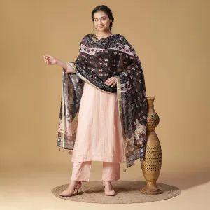 Pink Woven Design Unstitched Suit Co-ords Set