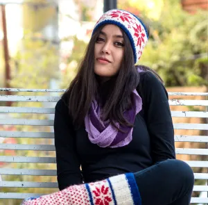 Pure  Woolen Snow Flake Sherpa Winter Head Band