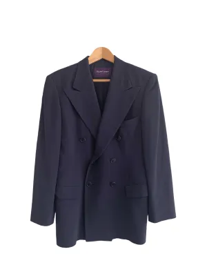 Ralph Lauren Collection Double Breasted 100% Wool Jacket Navy US 8 UK 12